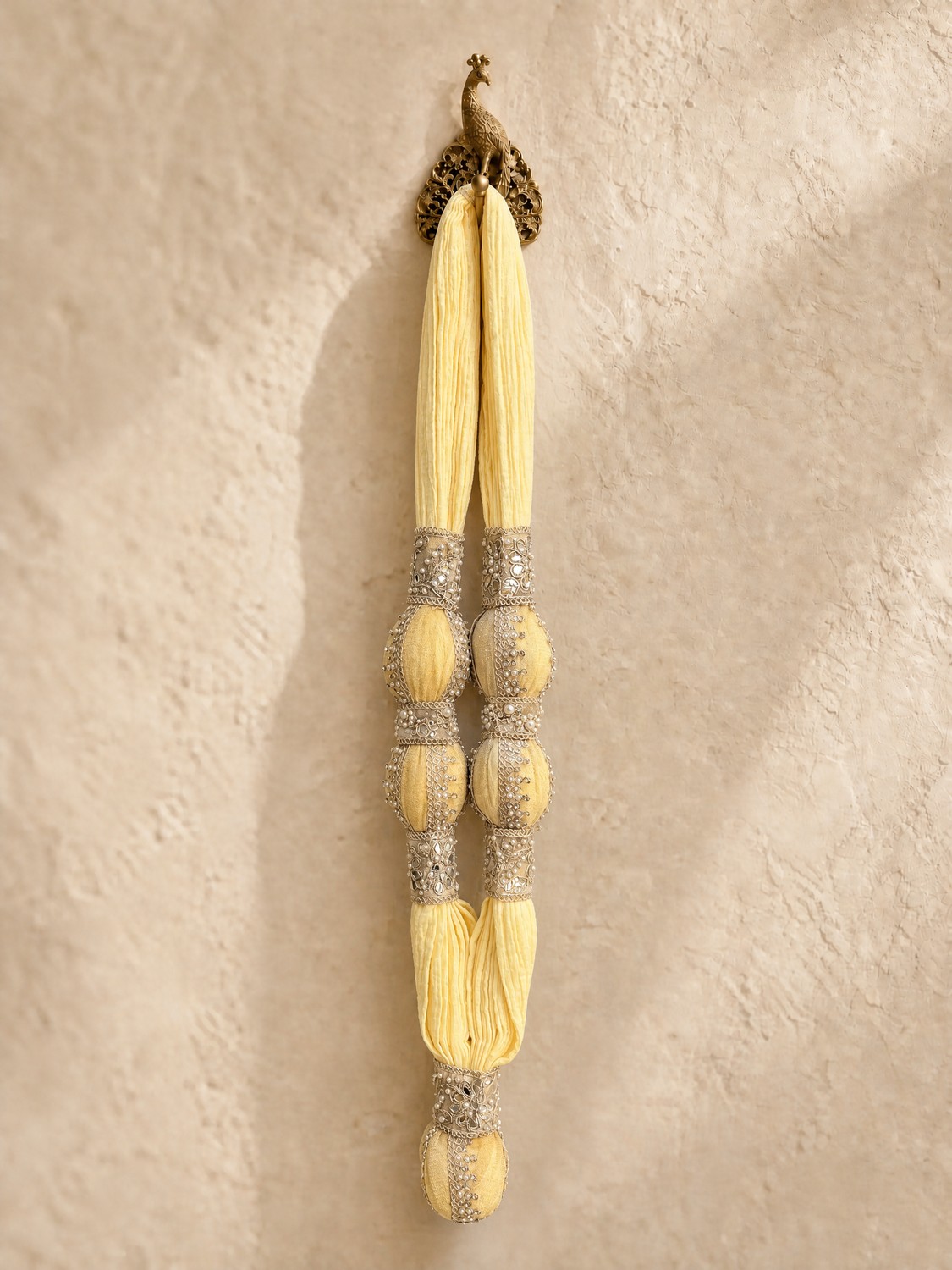 The Marigold Maala — marigold yellow embellished cotton muslin