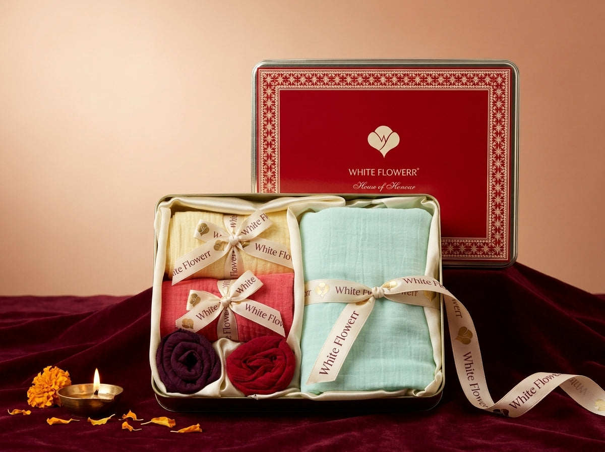 White Flowerr Crown Case gift tins